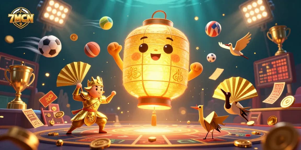 Experience thrilling sports action with 7MCN's dynamic gambling environment showcasing vibrant games and lucky symbols.