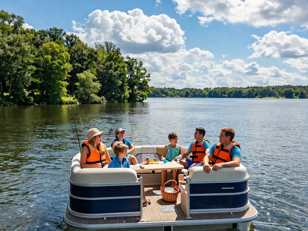 Pontoon boats for sale offering families fun and relaxation on the water.